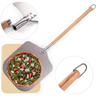 Инструменты для пиццы Деревянная алюминиевая съемная лопатка для пиццы