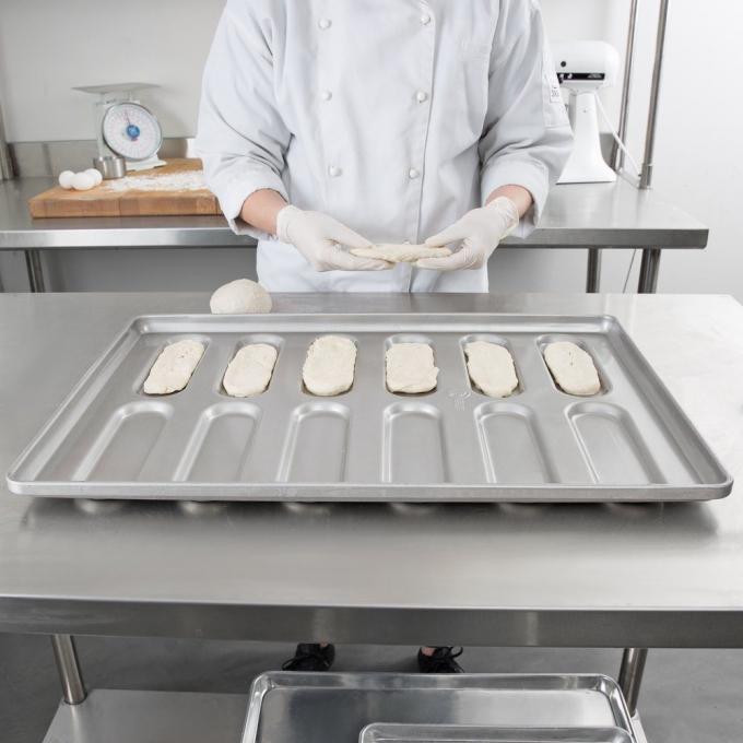 RK Bakeware China Foodservice NSF 0215 Глазурованная алюминированная сталь с закругленным концом Hoagie Bun Pan Противень для выпечки булочек для гамбургеров 3
