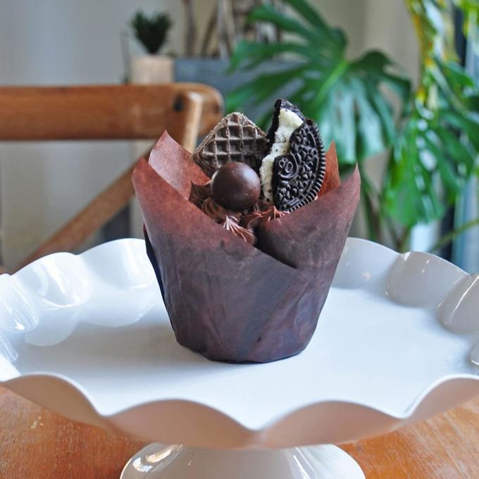 Чашка тюльпана вкладыша булочки пирожного Rk Bakeware Китая крупноразмерная Брауна жиронепроницаемая бумажная печь печь