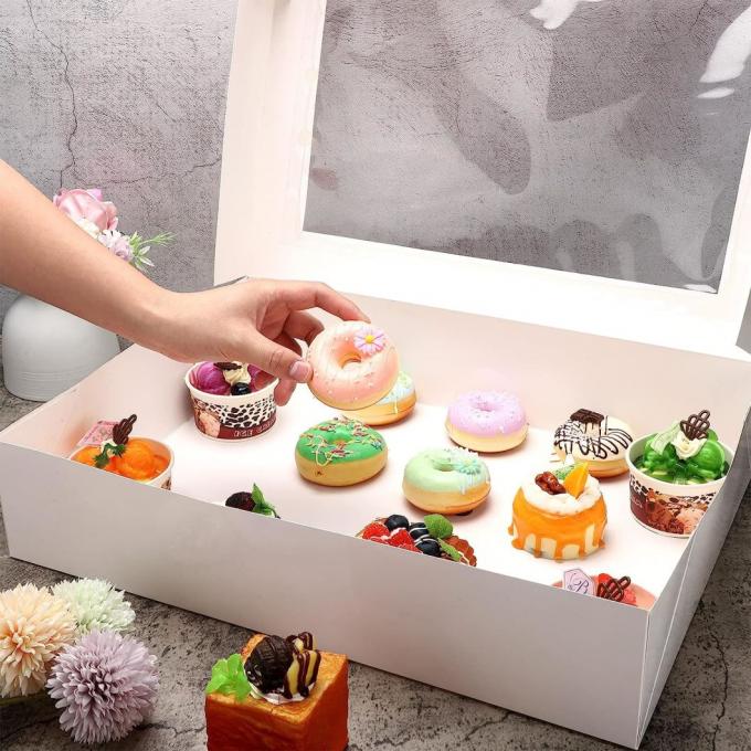 Rk Bakeware China Paperboard Window Bakery Box Rectangle Cake Box Cardboard Treat Box with Window Bakery Take out Containers